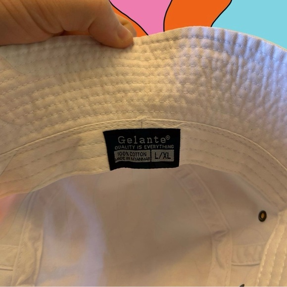 80s Style Run DMC Basic White Bucket Hat - Picture 3 of 4